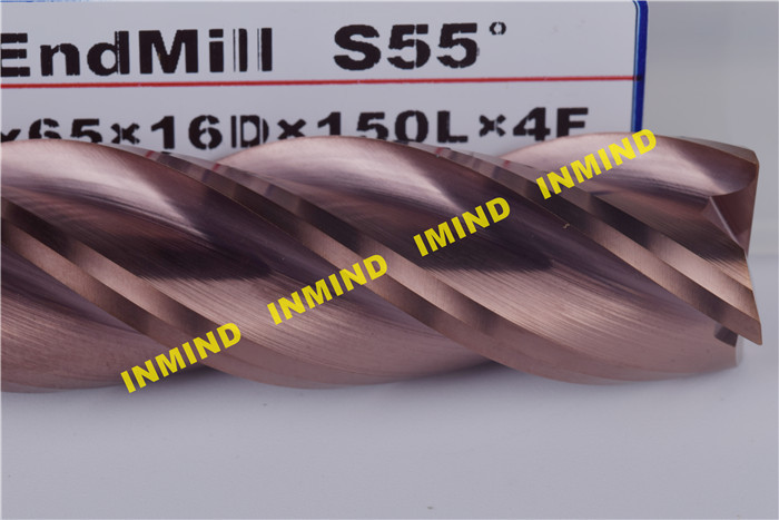 16 - 20 mm Carbide HRC55 Extra Long Square End Mill with SiN / AlTiN Coating