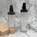 ABS Empty Skincare 50ml Airless Bottle Round / Straight Shoulder Metallized