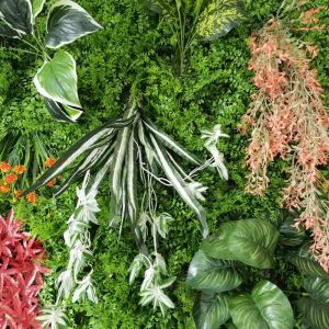 2x25cm Green Hedge Artificial Flower Wall Panel