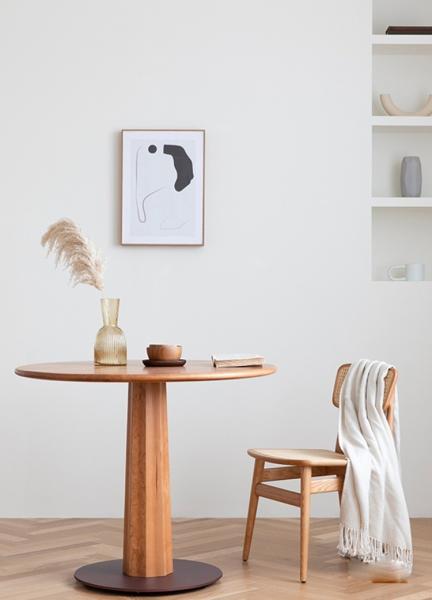 Buy cheap Nordic simple solid wood dining table and chair combination home living room multifunctional small apartment round dinin from wholesalers