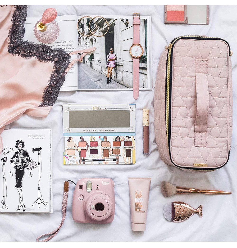 water resistant Velvet Make Up Travel Organizer For Women