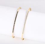 The Night & Day 18K Gold Diamond Bangle 0.23ct Extension Chain Contrast Color