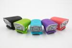 Silicone Battery Powered Bike Headlight 65lm 500mah For Warning Purpose