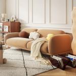 Apartment Flannel 3 Seater Living Room Sofa Sectional Simple Modern Furniture
