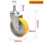 EDL Medium Duty Aluminum Caster 6inch 300kg Threaded by Swivel and Brake type