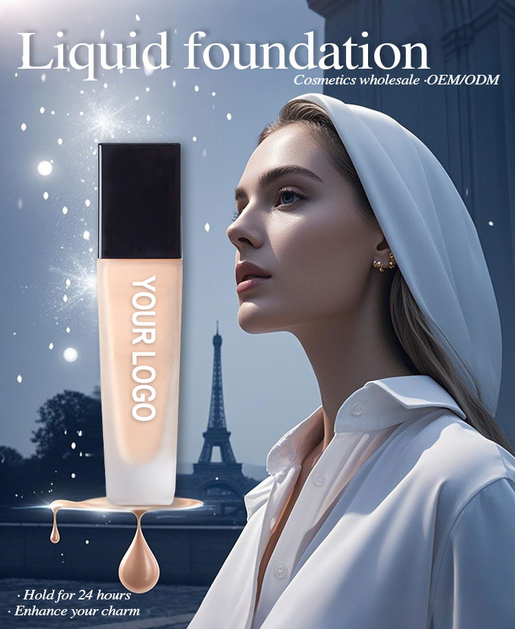 Women's Full Coverage Natural Mineral Liquid Foundation Wholesale Waterproof Concealer Sunscreen Cream Dark Light Loose Makeup