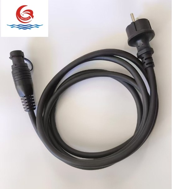 Waterproof power cord 2.5m European standards IP44 Rubber thread Oil resistant, corrosion-resistant
