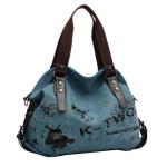 Blue Canvas Handbag women tote bags