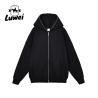 Buy cheap Zip Up Heavyweight Cotton Hoodie Cropped Winter Polyester Solid Male Black from wholesalers