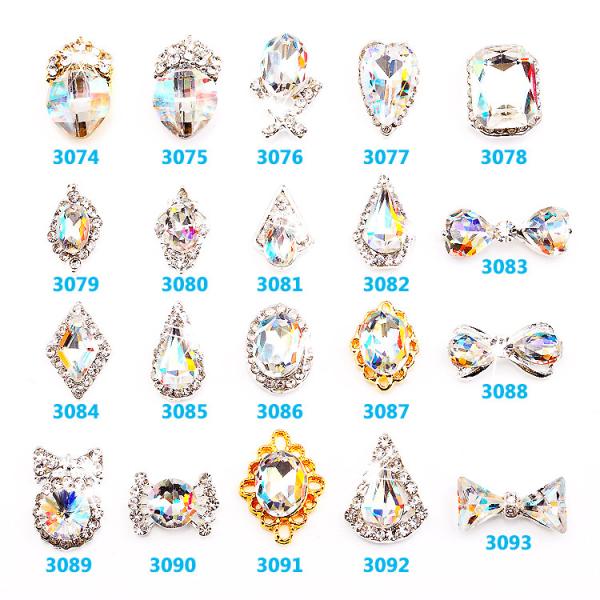 Buy cheap Hot NEW Wholesale Alloy Jewelry 3D Nail Art Jewelry Nail rhinestones Sticker Supplier Number ML3074-3093 from wholesalers