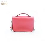 Pink Women PU Leather Belt Buckle Square Shoulder Bag Casual Flap Crossbody