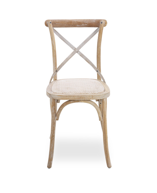 Wholesale oak wood rattan seat chairs Cross back Chair for wedding party use