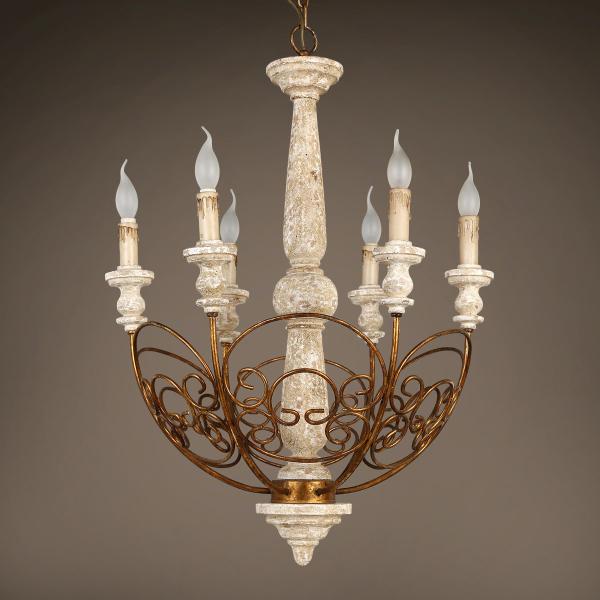Buy cheap French country chandelier wood Candle Pendant lamp (WH-CI-64) from wholesalers