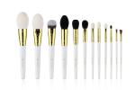 12 Pieces Luxurious Gold Natural Hair Makeup Brushes With Private Label