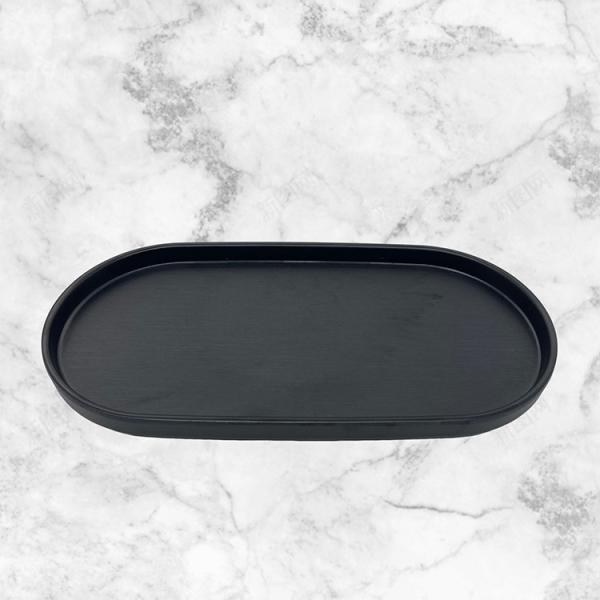 Buy cheap Matte Black 11 Inch Melamine Salad Plate Dinnerware Oval Shape Plates from wholesalers