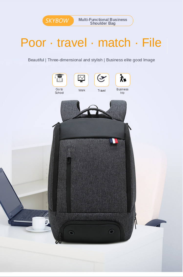 600D Multifunctional Anti Theft Backpack For 14'' Laptop
