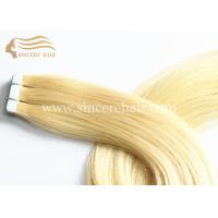 Buy cheap 65 CM Long White Blonde Straight Double Drawn Seamless Tape In Remy Human Hair product