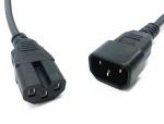 High quality 3pin C14 exchange to C15 black extension power cord 0.5m-10m copper