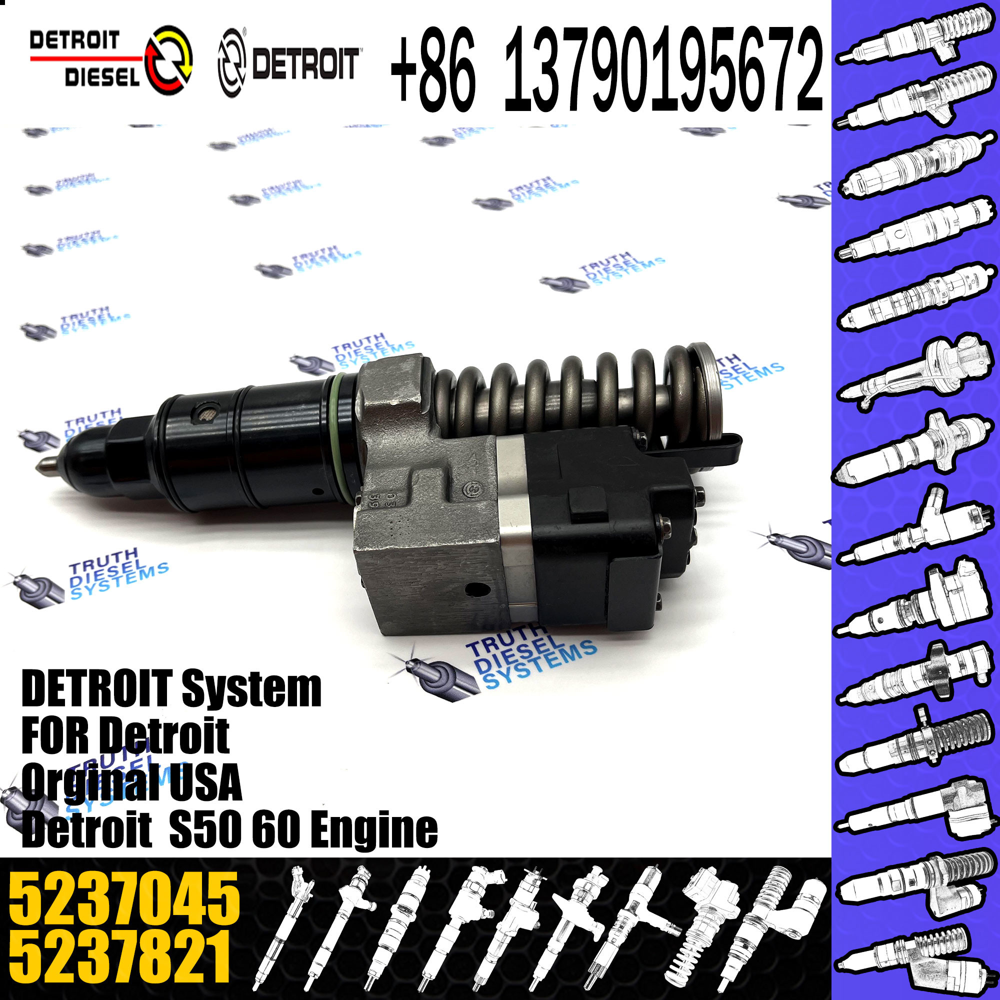 4991752 Detroit Common Rail Diesel Fuel Injector R-5237466 5237466 R-5235575 5235575 5237045