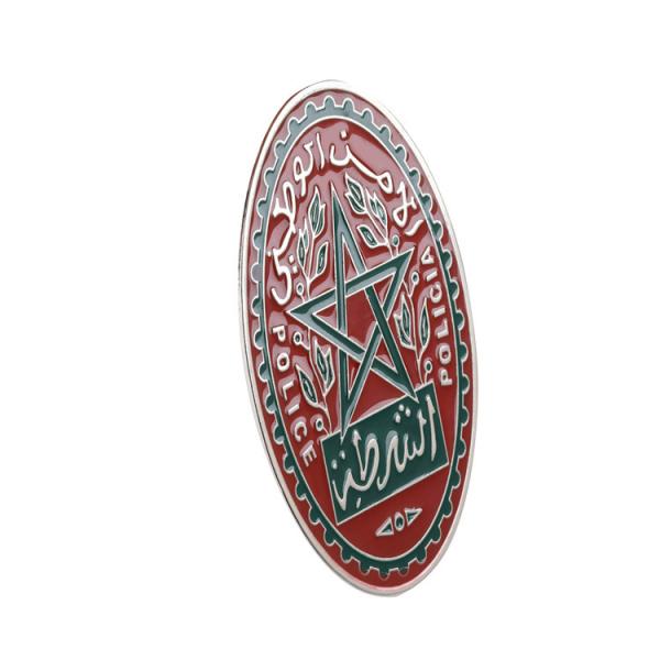 Personalized Sheriff Detective Police Metal Badge Chinese Logo Pentagram Lapel