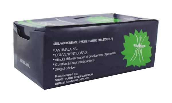 Sulfadoxine Pyrimethamine Tablets 500+25mg 50x3/BOX, Anti-malaria drugs with BP