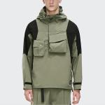 Waterproof Woven Wind Running Sports Track Jackets Multi Pocket Male Knit Cargo