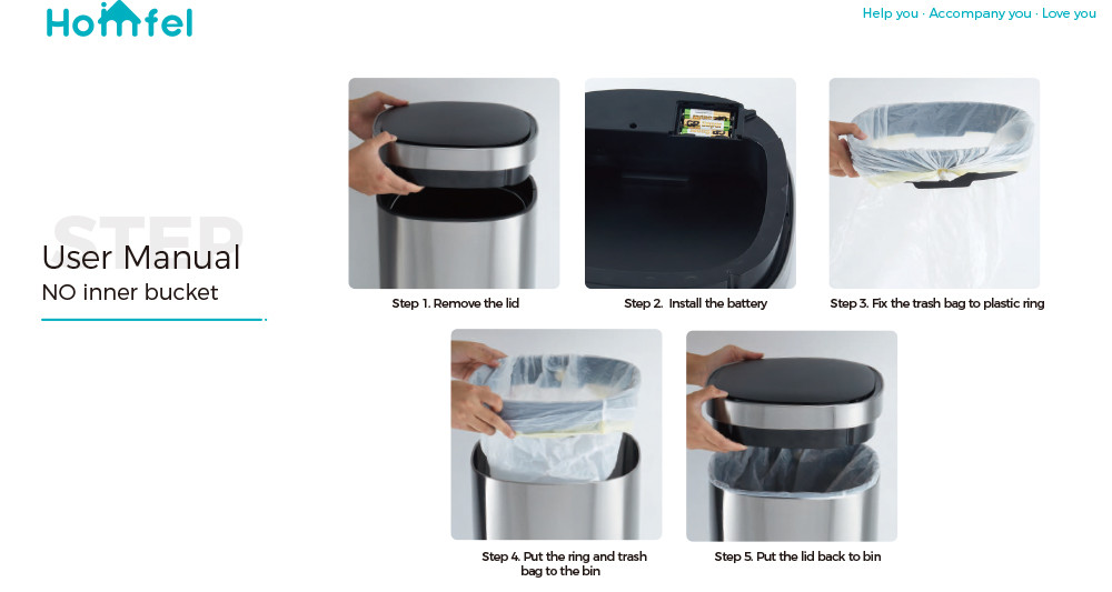 12L 20L 30L 40L 50L Smart Sensor Bin Trash Can For Household Logo Customized