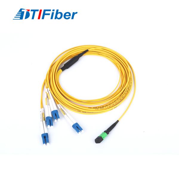Buy cheap Type B 12 Fibers MPO Fiber Optic Patch Cord Female To LC SM from wholesalers