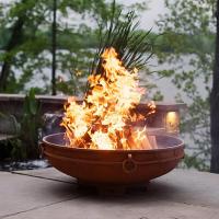 Buy cheap 37 Inch Weathering Steel Round Steel Fire Pit Portable Camping Brazier Outdoor product