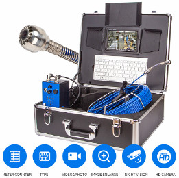 Auto Pipeline Construction Sewer Inspection Camera Systems 20m 1080P 7inch