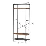 Hallway Coat Rack with Shelves, Modern Industrial Coat Stand, Entryway Coat