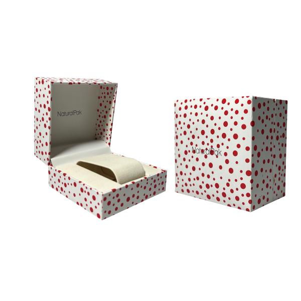 Buy cheap Polka Dot Wrist Watch Packaging Boxes Two Piece Lift Off Cardboard Gift Packaging from wholesalers