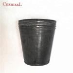 Durable Injection Molded 0.5L HDPE Plastic Flower Pot Black 9cm Top Diameter