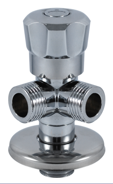 Chrome Toilet Angle Valve Three-Way Angle Stop Valve For Kitchen And Bathroom