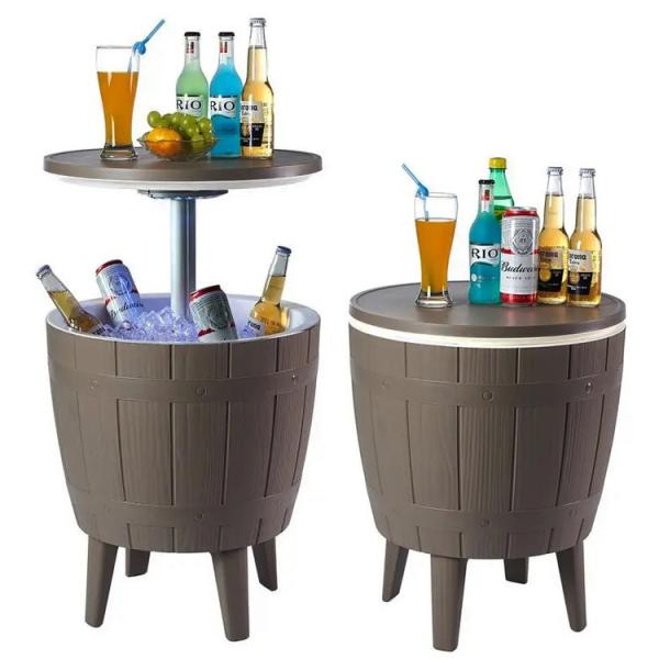 Buy cheap Foldable Outdoor Camping Picnic Beach Cafe Bistro Bar Chill Ice Cooler Lift Top Wine Beer Table with Storage from wholesalers