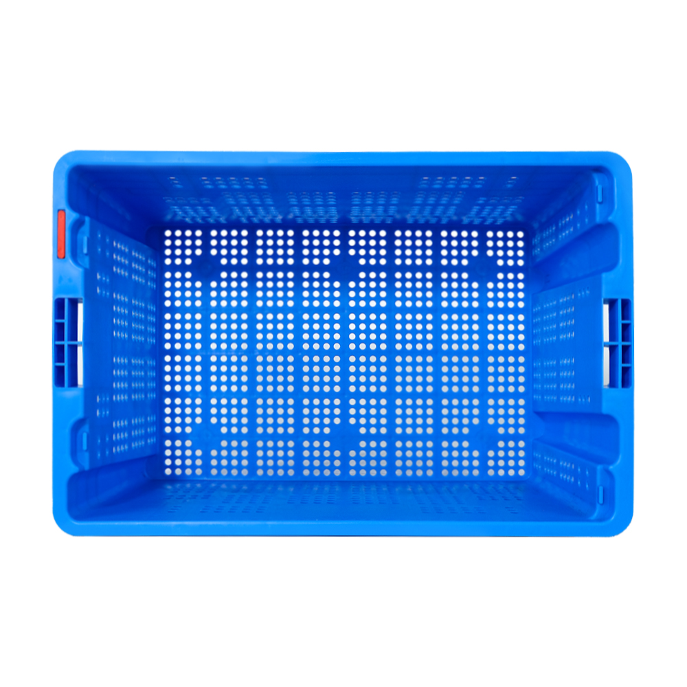 PP Supermarket Vegetable Storage Mesh Crate Plastic Nestable Basket for Fruit Moving
