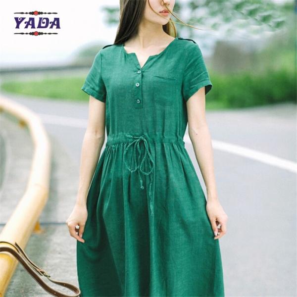 Buy cheap Casual linen summer casual formal office dresses designer dress for women from wholesalers