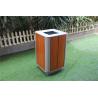 Buy cheap Metal Hardwood Street Outdoor Waste Bin With 450x450x750mm Size from wholesalers