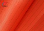 Stripe Fluorescent Orange Fabric , Safety Vest Fabric Adjustable Width