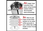 U-Bonds 34 / 51oz Stainless Steel French Press Coffee Pot 0.8mm Thickness
