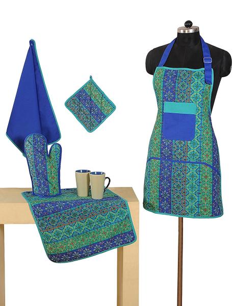 Buy cheap Ladies Apron, Adult Apron, Blue Kitchen Apron, Full Cooking Apron, Kitchen Apron, Floral Apron, Gift For Her, Full Apron from wholesalers