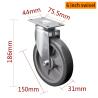 Buy cheap EDL Medium Duty Zinc Coating 6inch 130kg Plate TPU Caster by Rigid, Swivel and Brake type 5716P-77 from wholesalers