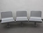 Silver Color Steel 3 Seater Metal Bench , Park Metal Curved Garden Bench With