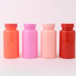 Customized Accepted Logo 150Ml Red Pink Empty Supplement Vitamin Capsule Pill