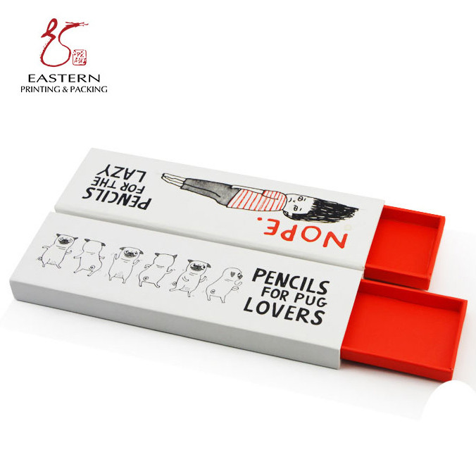 Funny Pattern Hard CMYK Color Cardboard Pencil Box 20cm Length