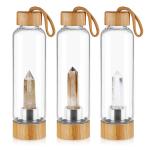 18oz 550ml Quartz Crystal Water Infuser Bottle with Bamboo Lid