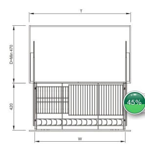 B002 Kitchen pull out basket drawer:Multi-purpose Basket