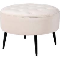 Buy cheap Velvet Modern Ottoman Stool Living Room Round Metal Soft Compact Padded product