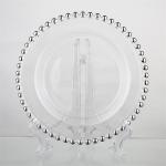 35cm Transparent Glass Plates And Bowls , Vintage Crystal Serving Dishes for