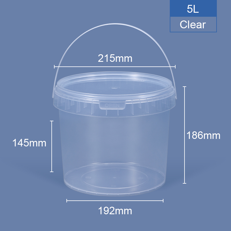 Water 900ml 1L 2L ISO9001SGS Clear Plastic Bucket With Lid for Nuts Yogurt Candy Jam